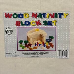 Vintage Marvel Education Wood Nativity Block Set Toy